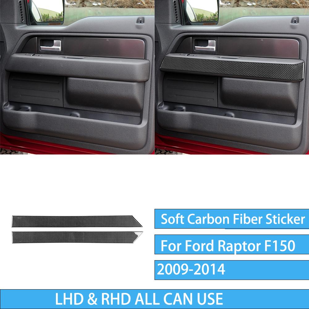 For Ford F150 Raptor 2009-2014 Carbon Fiber Armrest Door Handle Window Lift Front Door Accessories Interior Stickers Auto Trim