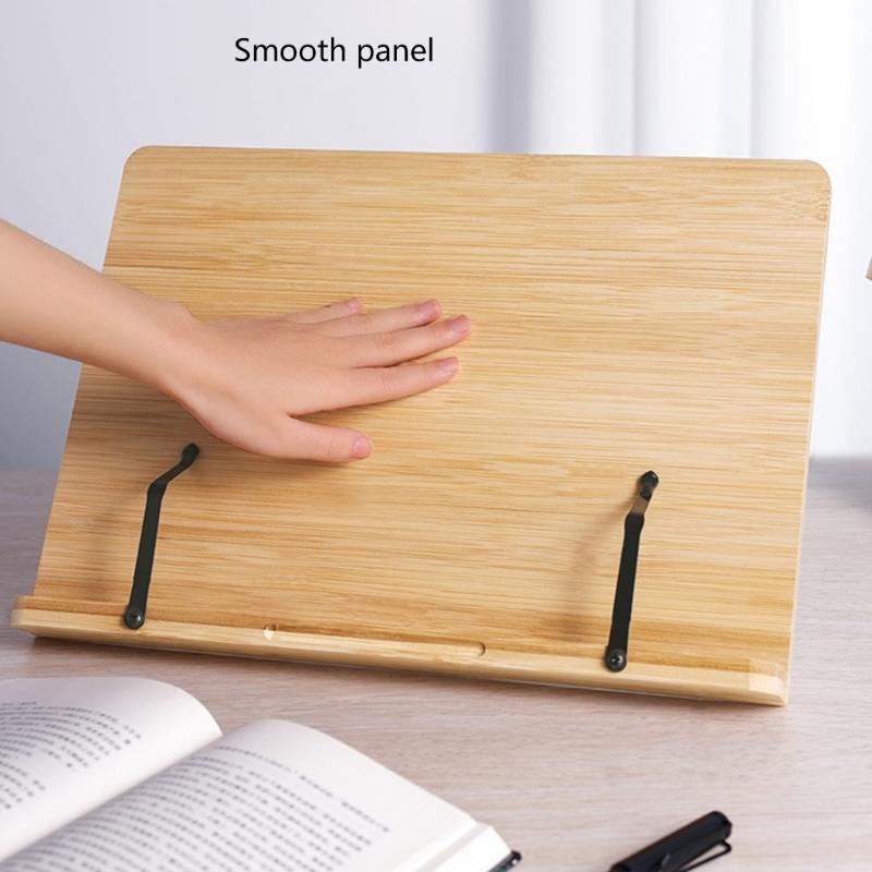 Supports de livres en bois mains libres pour la lecture 6 angles réglables Support de livre avec clip de page pour enfant Étudiant Lecture Dessin
