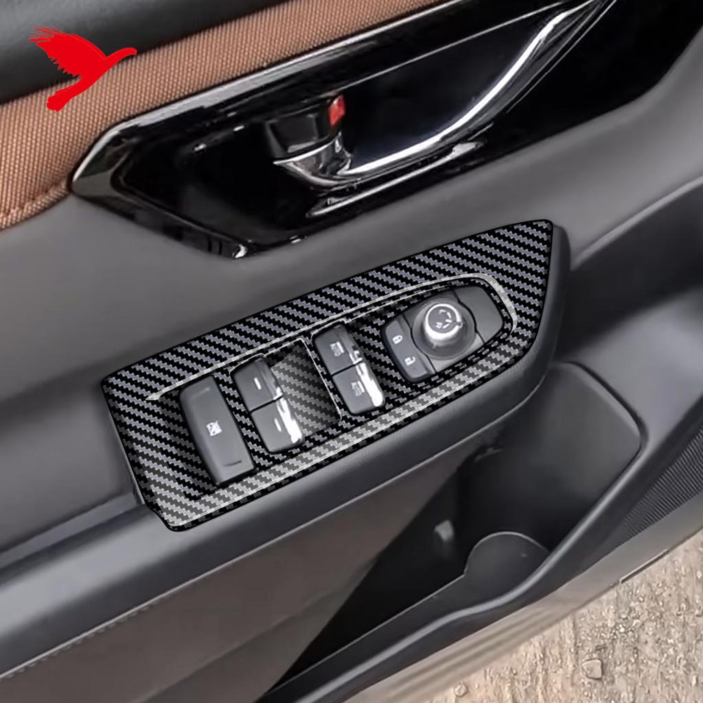 For Subaru Forester 2025 Car Interior Accessories Window Switch Cover Decor Trim Carbon Fiber Style Accessories Black Chrome 4PC