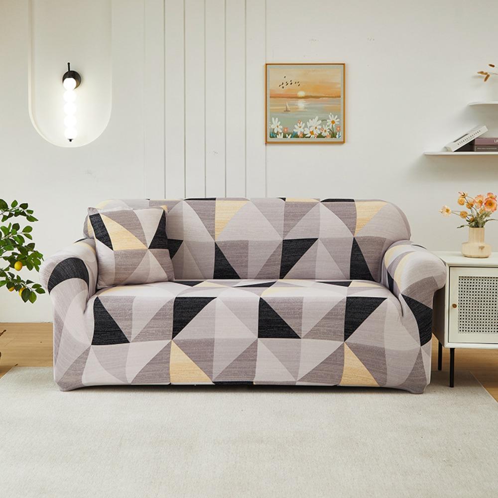 Stretchable Printed Sofa Cover Universal Elastic Slipcouch Full Encasement Soft Fabric Set