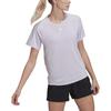 adidas T Shirts Women's Light Purple Crew Neck Moderate Straight Fit HI3969