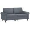 2 Seater Sofa with Decorative Cushions Dark Grey 140 Cm Velvet