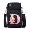 2024 Mobile Phone Bag Women's Messenger Bag New Alphabet Letter Printing Black Shoulder Bag Change Bag