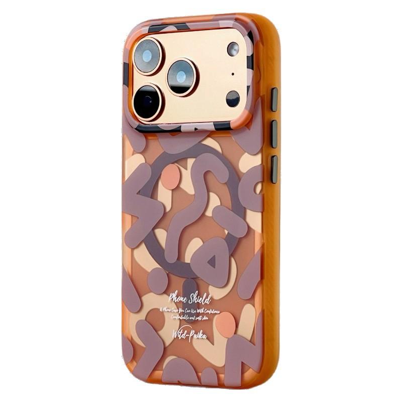 Applicable to iPhone17promax graffiti matte magnetic mobile phone case Apple 16 tide brand skin feeling all-inclusive protective case