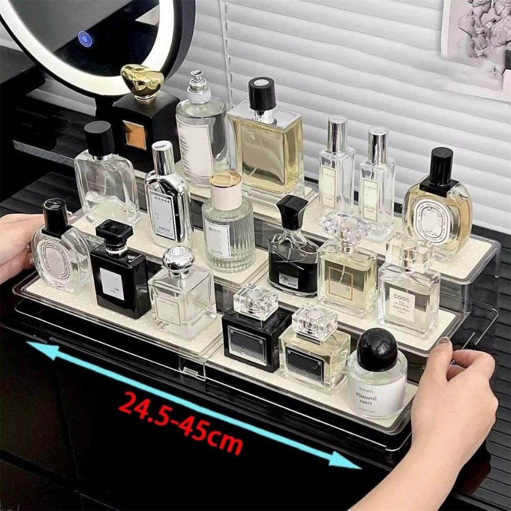 Visible Expandable Step Shelf 3 Tier Cabinet Storage Rack Clear Expandable Spice Rack  Pantry