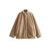 Giubbotti bomber in pile per donna autunno inverno caldo in lana peluche cappotti con collo alto manica lunga con tasche nuovi capispalla