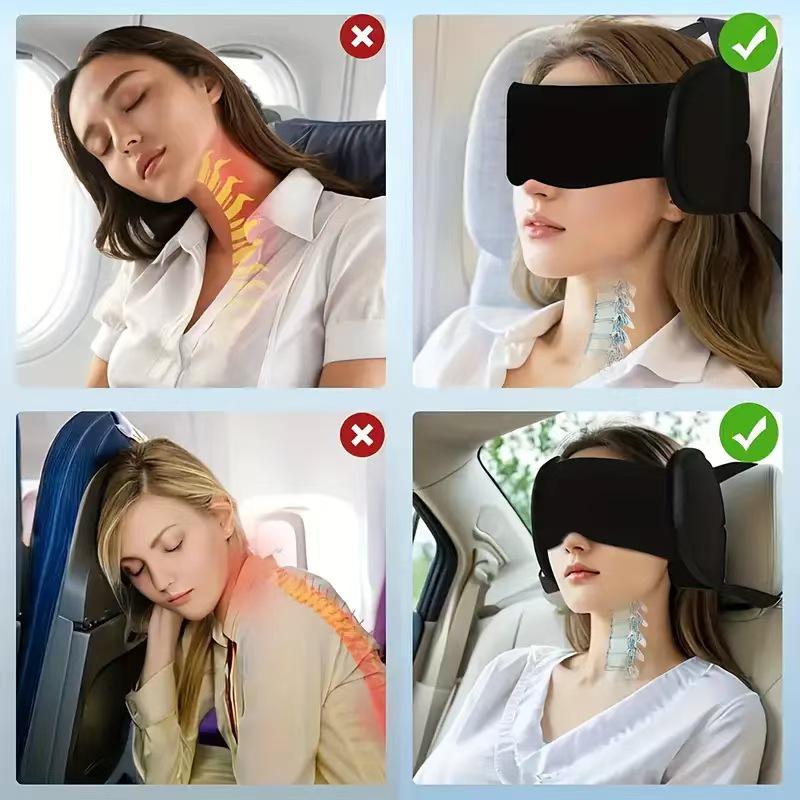 Popular Travel Neck Pillow with Light-Blocking Eye Mask, Breathable and Multifunctional for Sleep Support