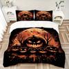 3pcs Scary Pumpkin Quilt Cover Set - Soft and Cozy Bedroom, Guest Room and Dorm Decorative Bedding 3-Piece Set 1 Quilt Cover + 2 Pillow Shams.N08