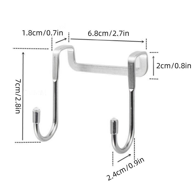 

Stainless Steel Cabinet Door Back Coat Towel Holder Rack S-Shape Kitchen Bathroom Cabinet Organizer Hooks Bathrobe Hanger срібний