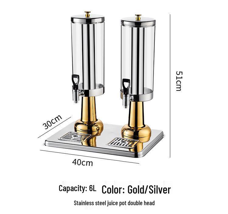 3L Saft- und Getränkespender aus Edelstahl für Restaurants - Einzel-/Doppelkopf, Hot Pot, Sesamöl, Buffet