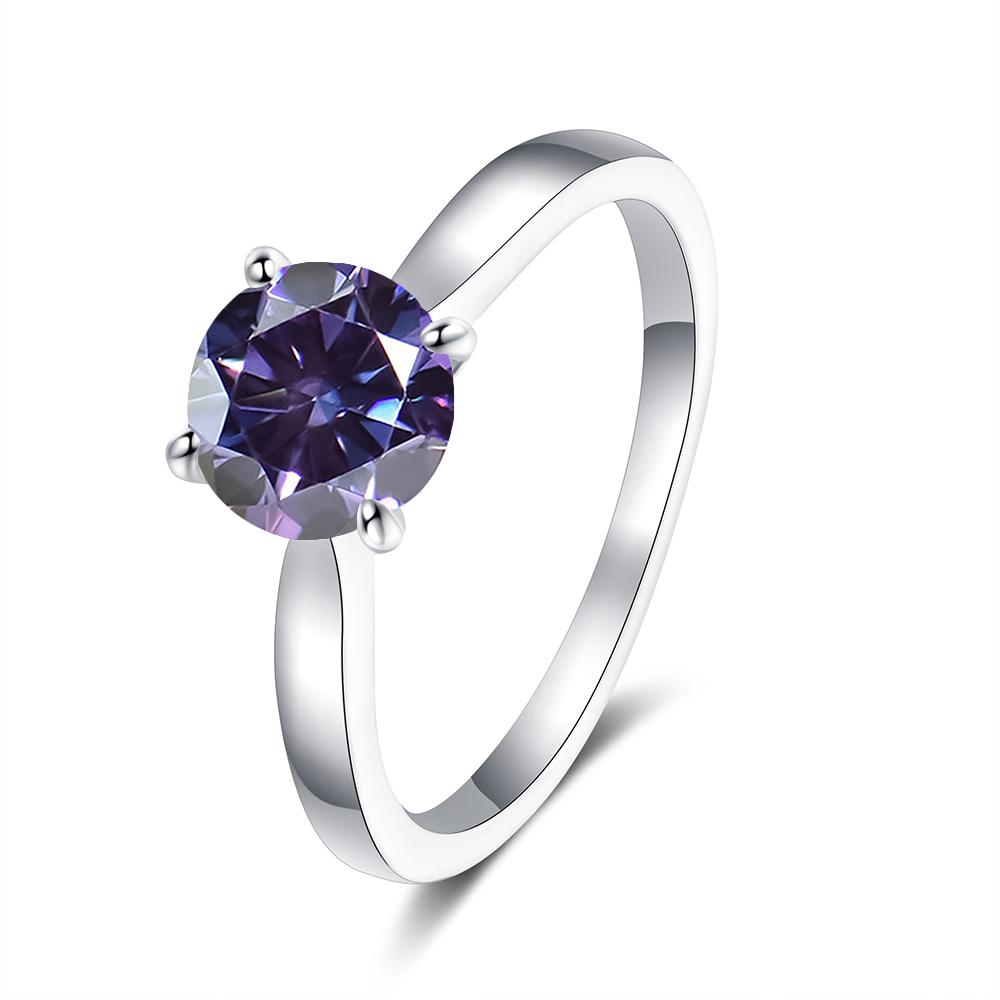 2 Carat Colorful Moissanite Rings D Color VVS Original Silver 925 Jewelry For Women Wedding Bands with GRA