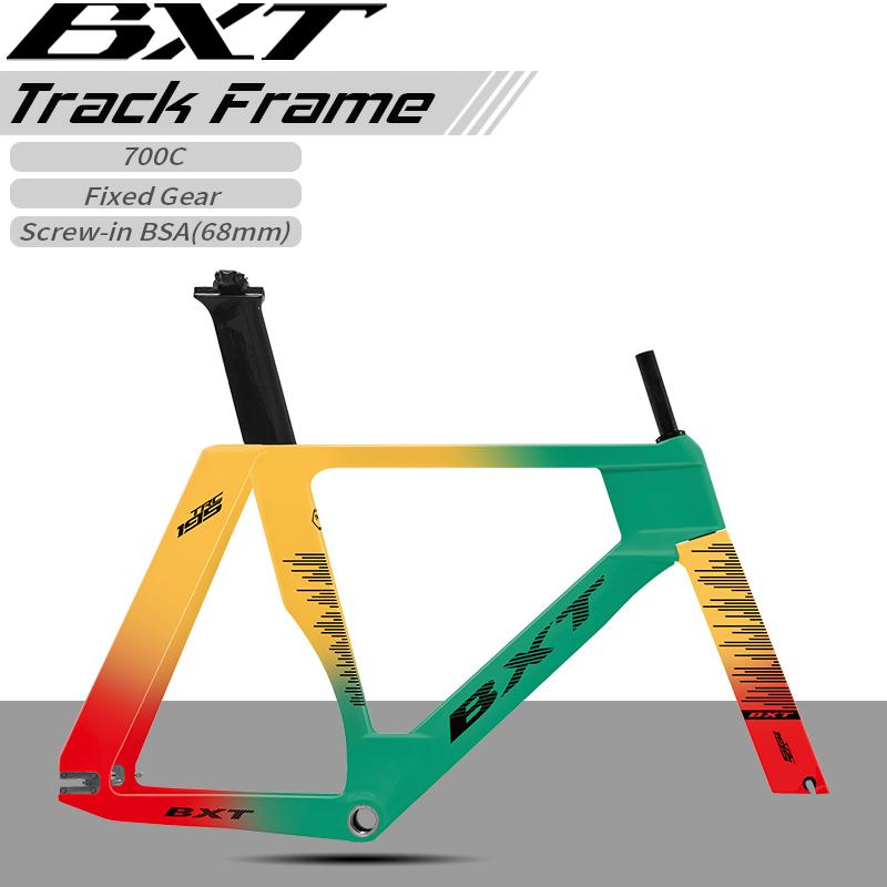 BXT Nuovo Telaio Pista in Carbonio Bici Pista Scatto Fisso Telaio in Fibra di Carbonio TRC-195 Set Telaio Pista Monomarcia 700Cx28C