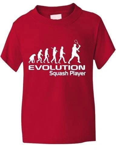 Evolution Of Squash Player Sport Funny Boys Girls Kids T-Shirt Age 1-13 S
