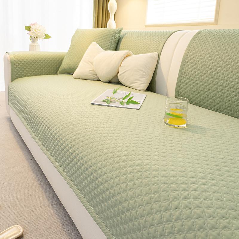 Summer Cool Doudou Ice Silk Sofa Cushion Mat Cushion Advanced Leather Sofa Cover  New Non-Slip Cover