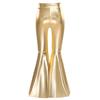 Girls Stage Competition Pants: Sparkling Metallic Fabric with Unique Split Bell-Bottom Hem for Dance & Pageant