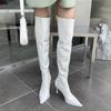 Fashion Eilyken Fashion Sexy Patent Leather Women's Over The Knee Boots Fashion Pointed Toe Zip Stiletto Thin Heels Long Thigh High Shoe