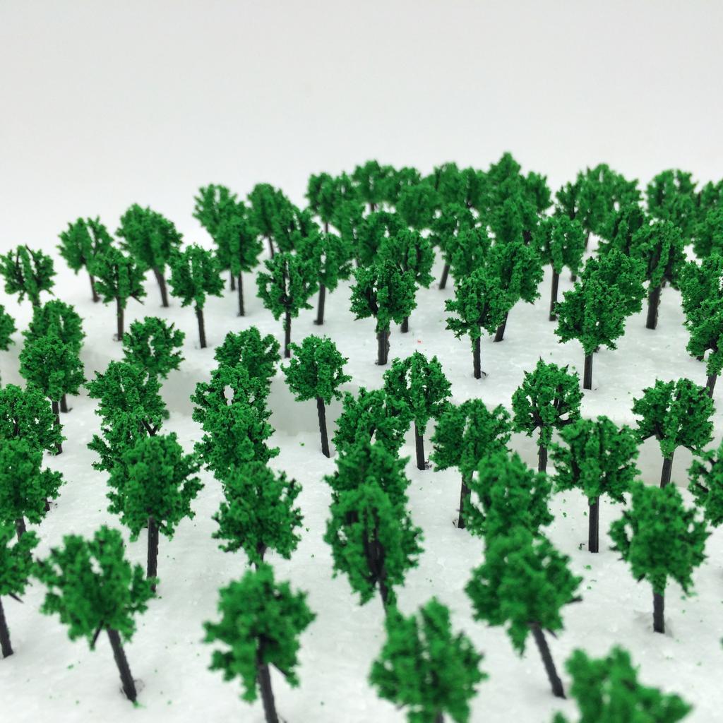 DauStage N Gauge Forest Diorama Materials for Railway and Architectural Models, Green, 100 Pieces (01, Green, 3.0cm, 100 Pieces)