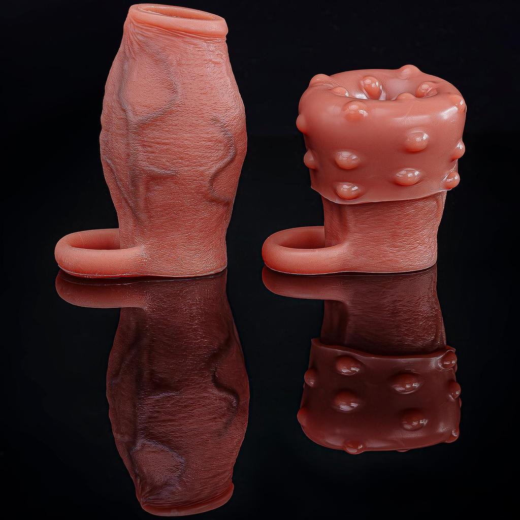 Enlarged and Thicken Cock Sleeve Lock Sperm Penis Ring Adult Men Sex Toy Soft Silicone Dick Sleeve Enlargement Male 18+ Sexy Toy