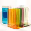 2/4PCS Acrylic Color L-shaped Book Rack Contract Transparent Bookend Student Acrylic Desktop Fixed Book Stand Book Storage Shelf