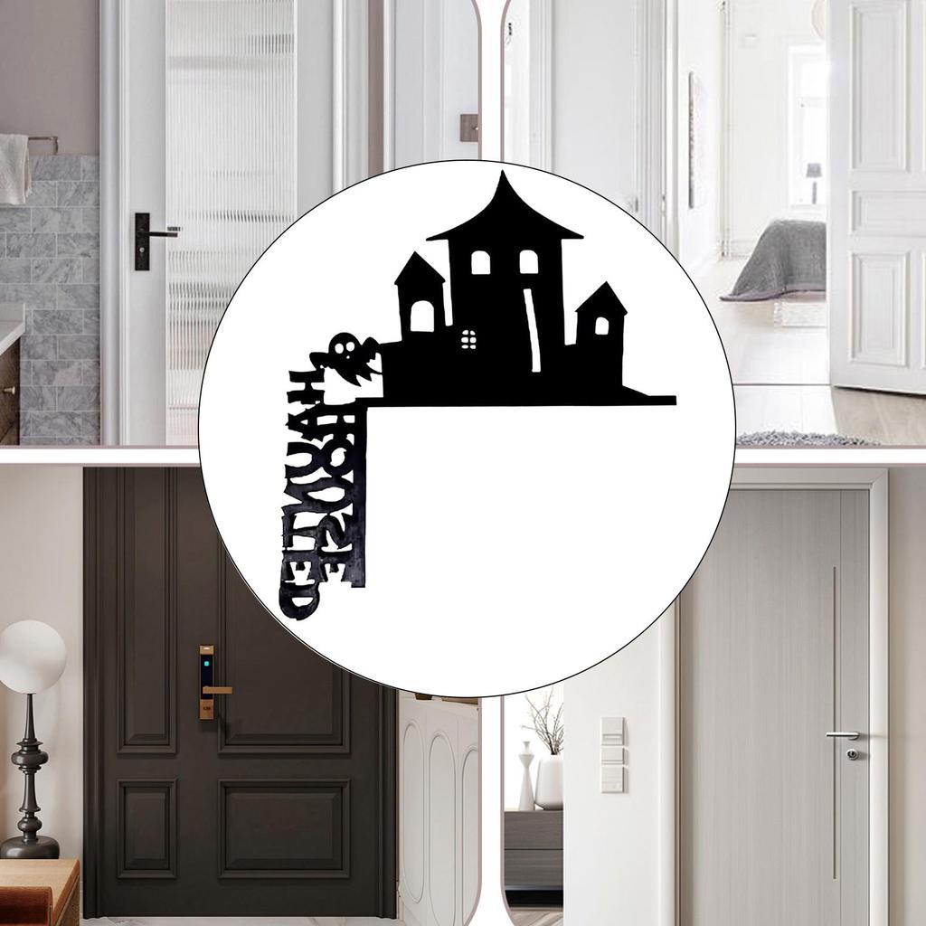 Door Topper Metal Spooky Door Sign Horror Doorframe Ornament For Halloween Bedroom Haunted House Living Room Bathroom Apartment