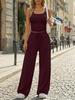 2026 Women's Casual Set: Solid Color Camisole & Wide-Leg Pants 2-Piece Outfit