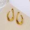 Vintage Geometric Spiral Stainless Steel Stud Earrings for Women Luxury Swirl Waterproof Earrings Daily Wear Jewelry Gift