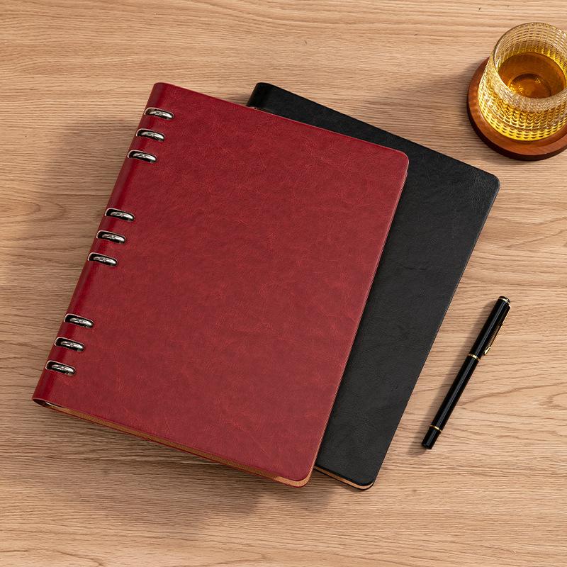 Manufacturer Custom A5/B5/A4 Loose-Leaf Refillable Business Promotional Writing Notebook with 100 Sheets and Custom Logo