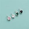 A2691 Fashion Hot Sterling Silver Charm Heart Crystal Zircon Pave Charm Necklace Bracelet Pendant for Jewelry Diy