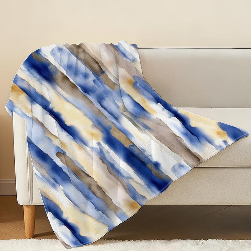Thick Warm Flannel Throw Blanket | Abstract Watercolor Print | Soft & Cozy for Home Leisure, Guest Room Use, Christmas & Halloween