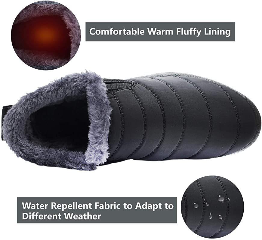 Men's and Women's Large Size Winter Warm Snow Boots Padded Lining Ankle Boots Non-slip Outdoor Shoes Hiking Mountaineering Sports Cotton Boots