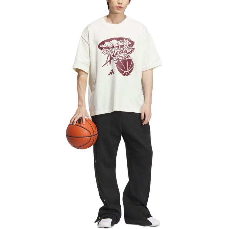 adidas BASKETBALL SS25 T Shirt Unisex Ivory White KD4294