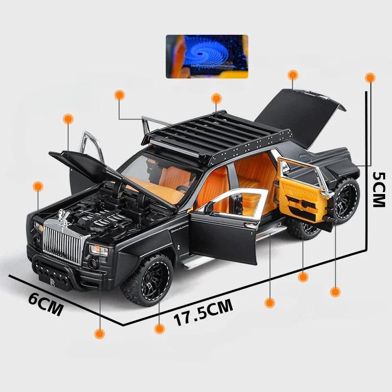 1/32 Rolls-Royce Phantom 6X6 Alloy Car Model Diecasts Metal Toy Off-road Vehicles Model Sound and Light Kids Gifts