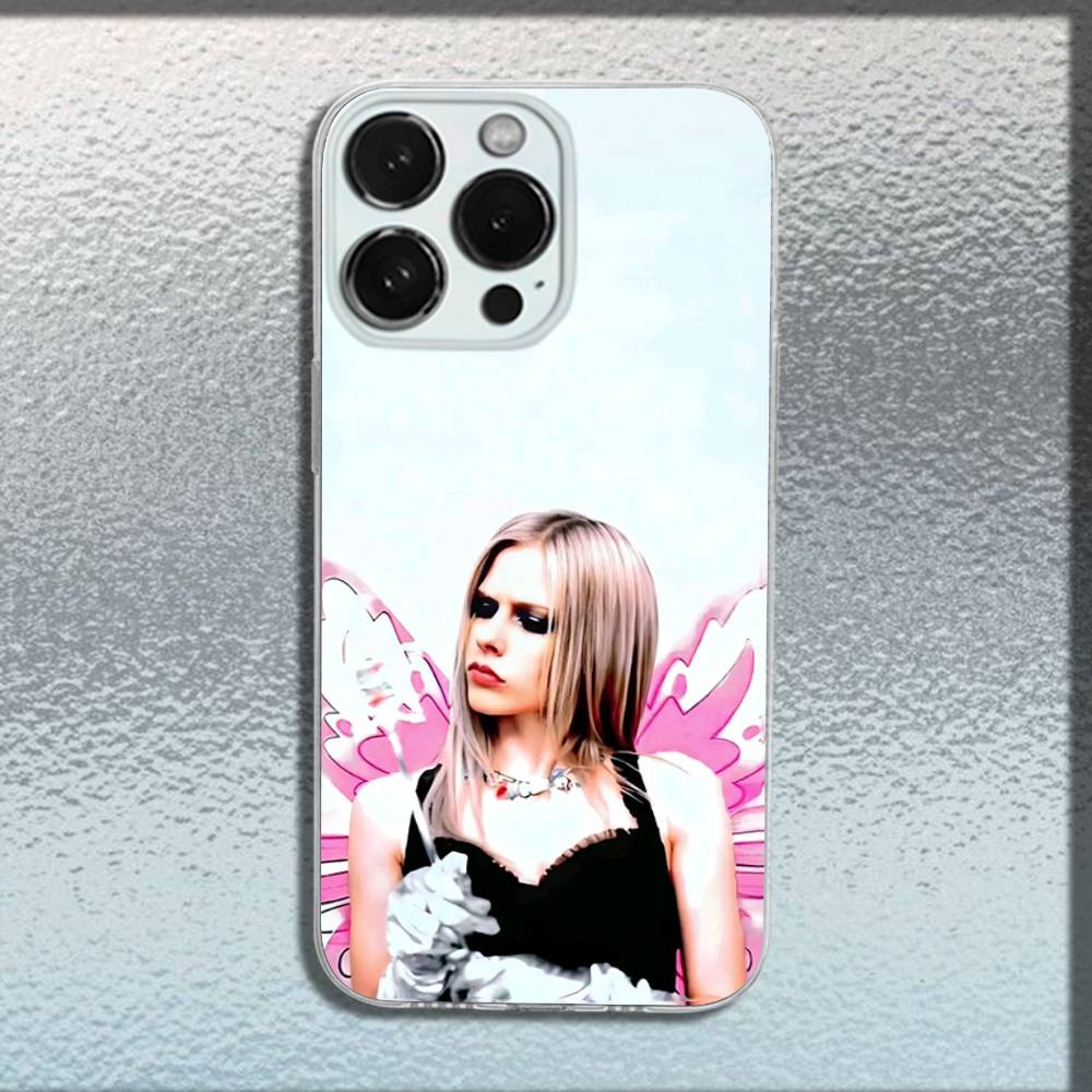 Singer Avril L-Lavigne Phone Case For iPhone 16,15,14,13,12,11 Plus,Pro,Max,XR,XS,Plus,E,Mini Transparent Soft Cover
