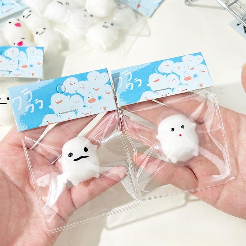 Squishy Toy 1/8Pcs Little Ghost Mochi Soft Rubber Toy Specter Pinching Slow Rebound Decompression Vent Toy Stress Release Gift