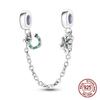 Spacer Clip Charms Safety Chain Copper Love Daisy Heart Charms Fit 4Mm Hole Diamete Bracelet Jewelry Diy Gift
