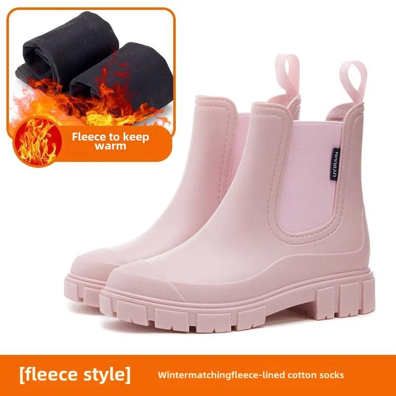 

Женские резиновые сапоги челси Толстая подошва Водонепроницаемые Эластичная резинка Противоскользящие Гелевые кухонные туфли Обувь для автомойки Модные Кросс-бор 41