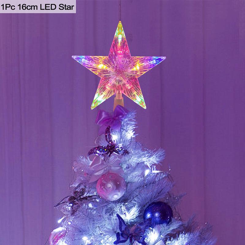 Christmas Tree Top Star LED Light Lamp Christmas Decorations For Home Xmas Tree Ornaments Navidad New Year 2025 Natal Noel