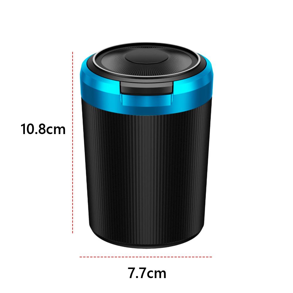 Car Ashtray with Lid Portable Ash Tray with LED Light Mini Car Trash Can Multi-Function Pop Up Ashtray for Car Travel Agency