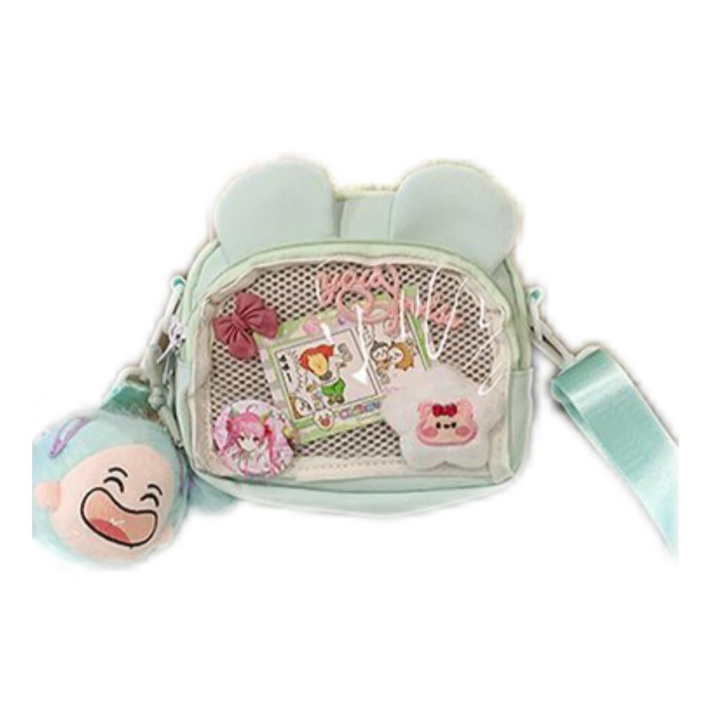 Bear Ears Small Shoulder Bag With Soft Nylon Material For Daily Fashion