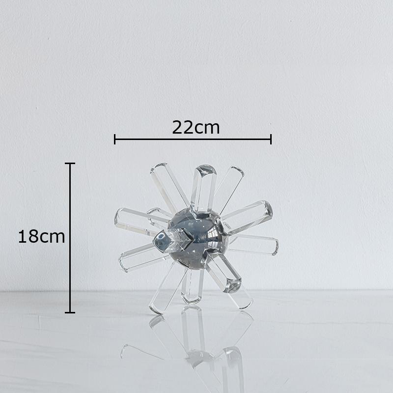 

Transparent Sea Urchin Spiny Ball Glass Statue Desk Decoration Ornaments Abstract Artwork Sculpture Room Aesthetic Decor