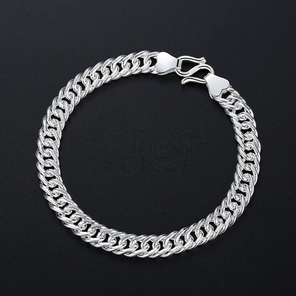 

Men Stylish Handmade Whip Chain Bracelet 990 Silver Plated Bold Fashion Jewelry