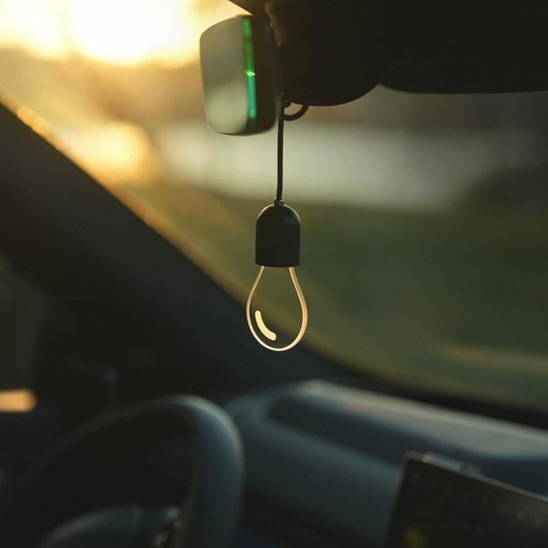 Luminescence Car Interior Pendant Light with Cool Warm Mode Car Rear View Mirror Accessories Unique Car Hanging Ornament