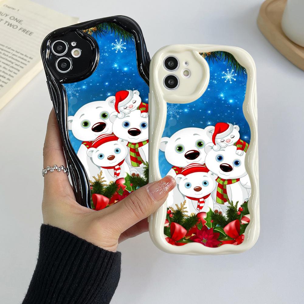 

Samsung Galaxy A25 для iPhone 15 Xiaomi Poco X5 Redmi 13c Чехлы для телефонов Huawei Honor 90 A6 Merry Christmas Bear Deer эксклюзивный кремовый чехол Мягкий чехол