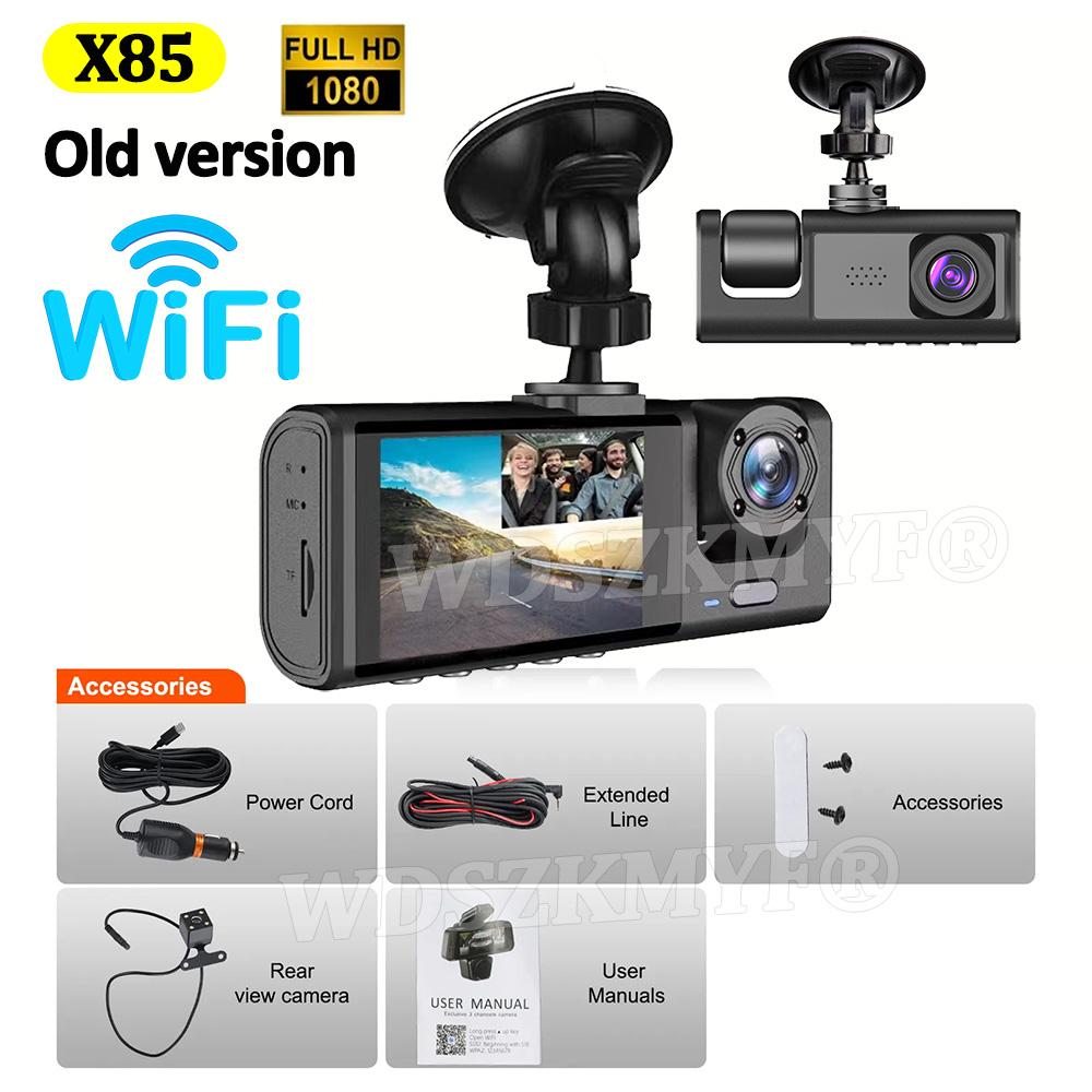 

WIFI APP Control Car Dvr 3 Channel 1080P Dash Cam for Cars Front and Rear View Recorder Video Car Camera for Car Assecories NONE