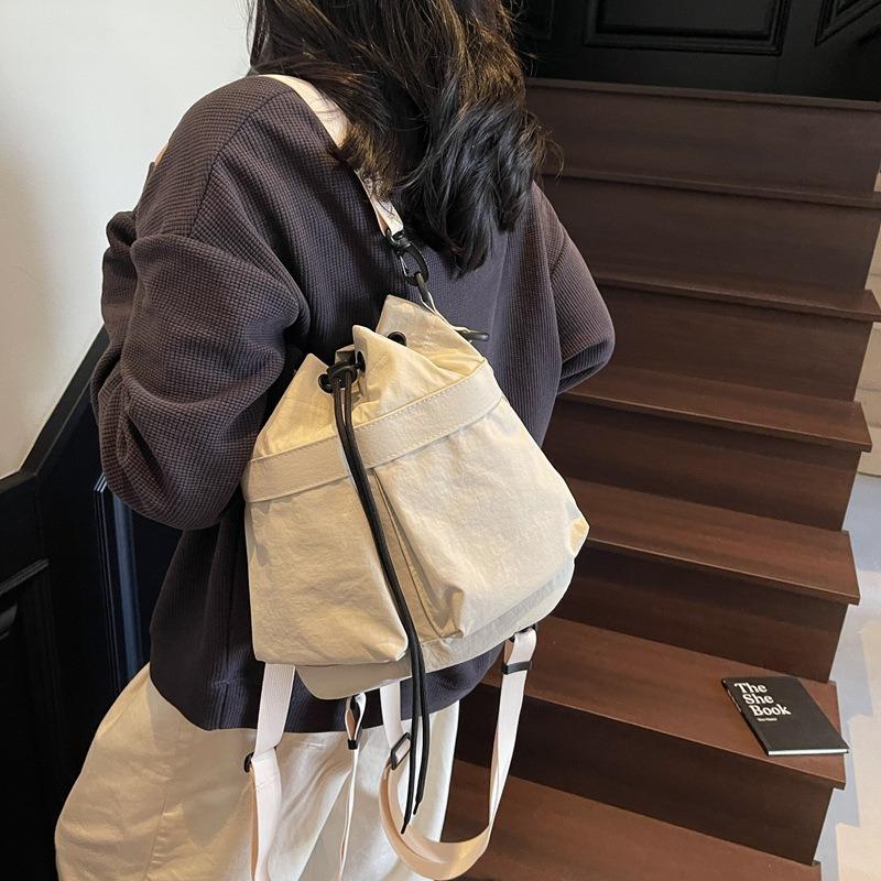 Slack Backpack Bag Women's New Spring and Summer Versatile Canvas Shoulder Messenger Bag Portable Bucket Bag