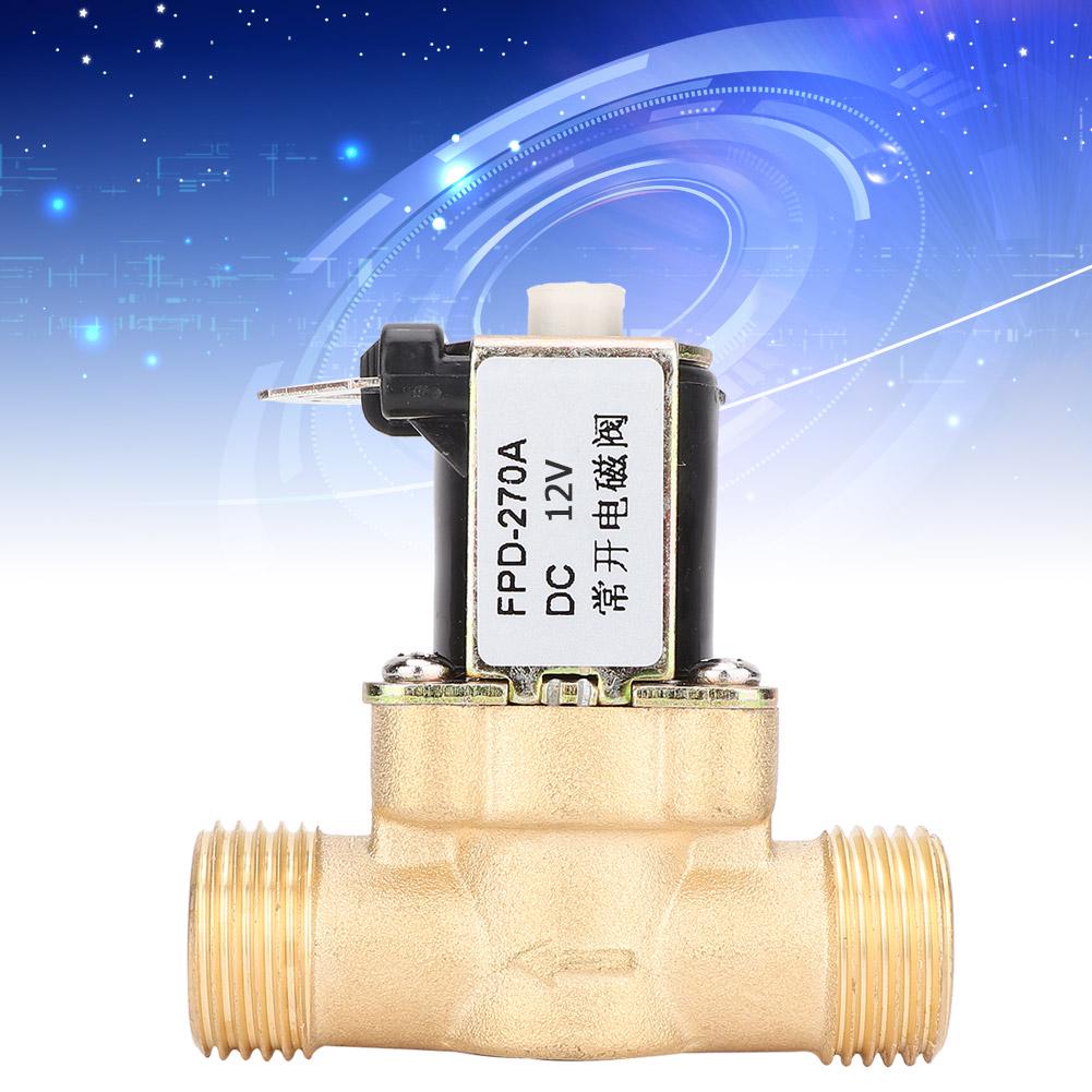 G12" Normally Open Brass Solenoid Electromagnetic Valve Water Inlet Switch (DC12V)