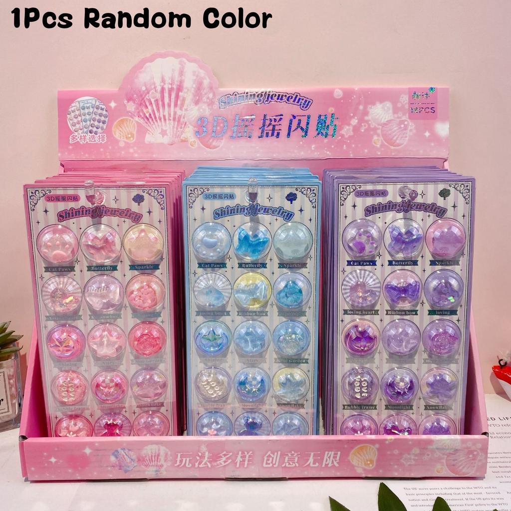 1Pcs 3D Relief Sticker Candy Crystal Butterfly Star Sticker Diy Scrapbook Notebook Decorative Sticker Reward Gift