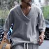 2025 Men's Casual Summer Loose-Fit V-Neck Sports Solid Color T-Shirt