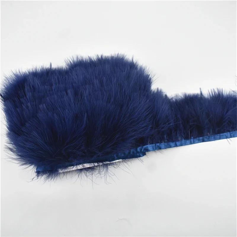 2Meters Colored Fluffy Marabou Feathers Fringe Trim Turkey Black Feather Ribbon Fabric Shawl Clothes Sewing Trimmings Decoration