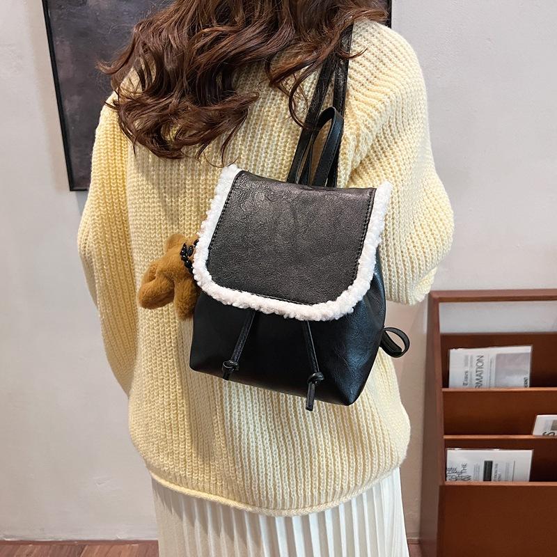2025 New Small Retro Brown Backpack 2025 New Simple and Versatile Shoulder Bag Small Square Bag